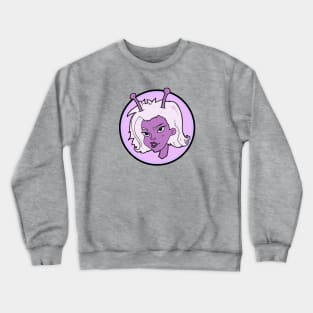 Pink Alien Babe | UFO Retro Pinup Design Crewneck Sweatshirt